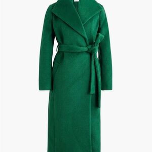 J. Crew Green Belted Coat